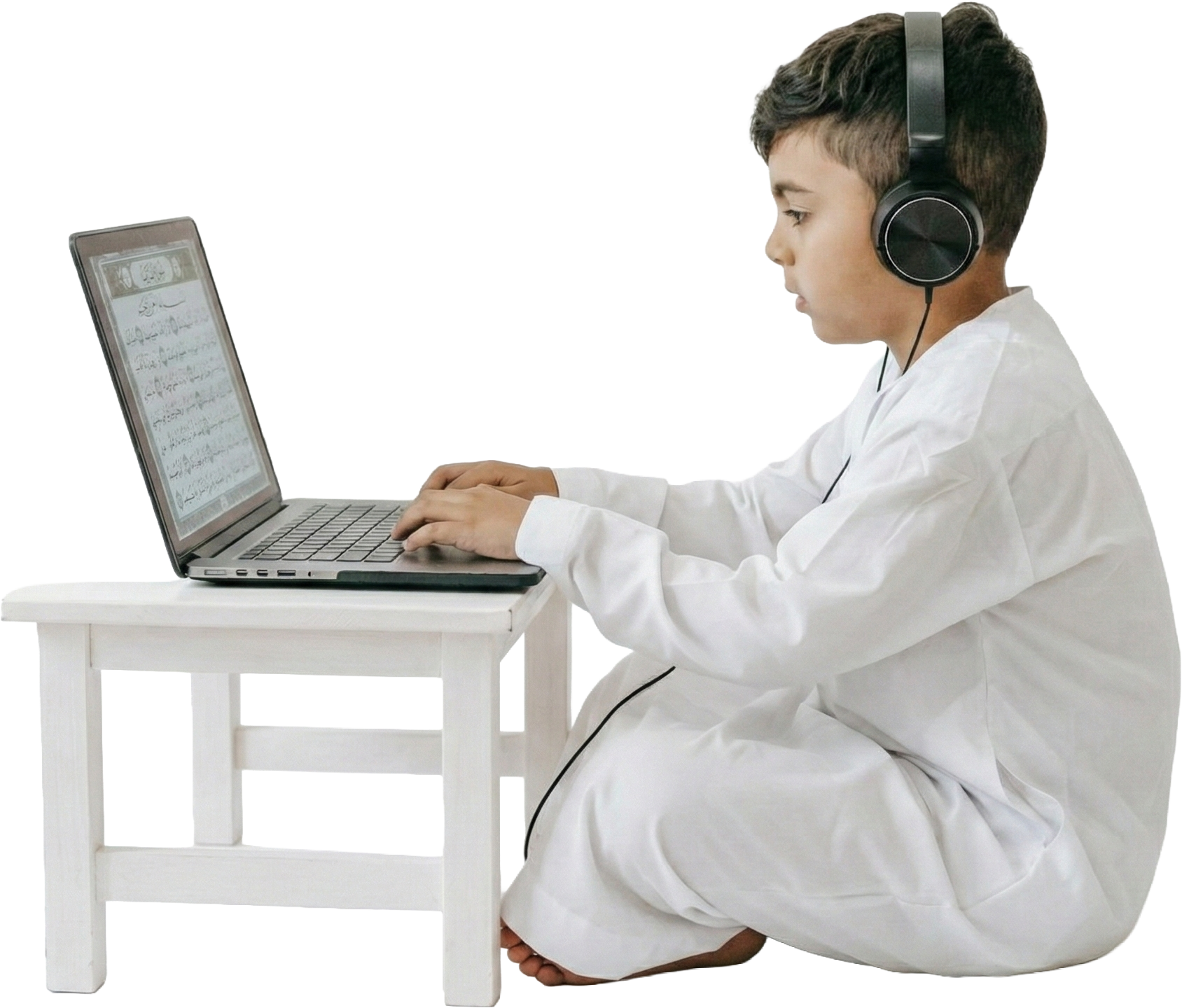 Students learning Quran online